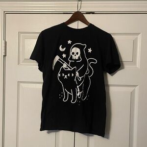 Grim Reaper and Cat Tee